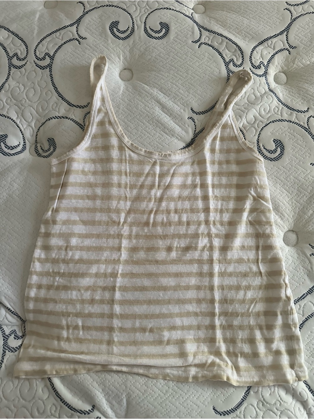 J. Crew Cream & White Striped Tank Top